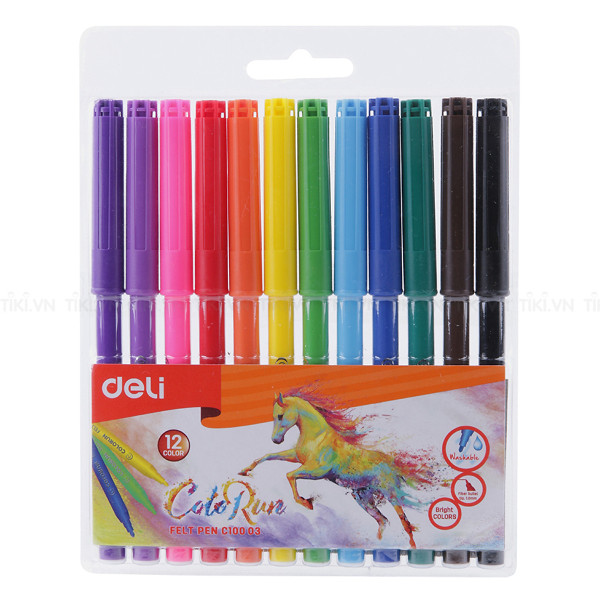 Bút dạ 12 màu Deli C10003